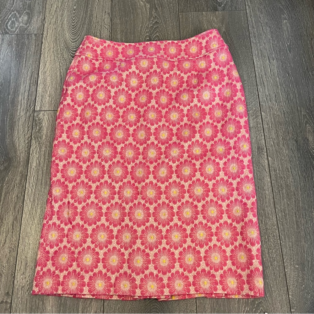 Barbie by David Dixon Pink Floral Pencil Skirt sz 8